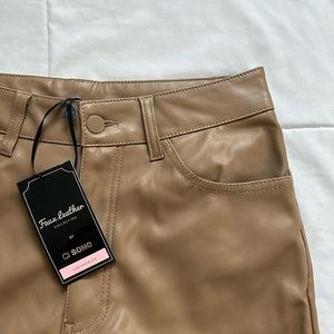 Cappuccino Color Fuax Leather Pants